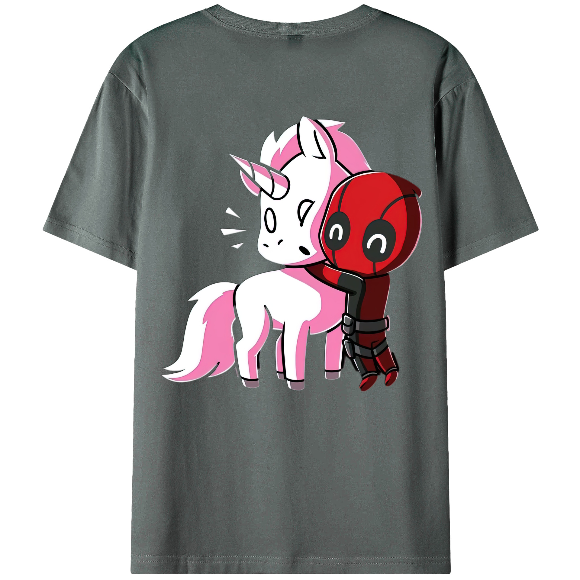 （画像用） Deadpool デッドプール 綿100％ メンズ半袖Tシャツ（バックプリント） 通気性
